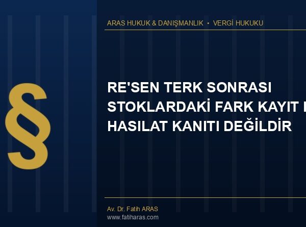 re'sen terk sonrası stok
