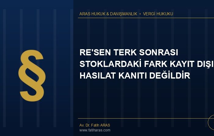 re'sen terk sonrası stok