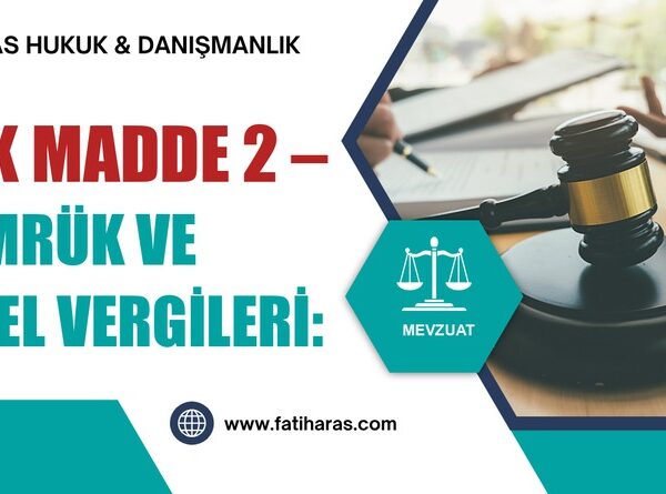VUK Madde 2 – Gümrük ve tekel vergileri: