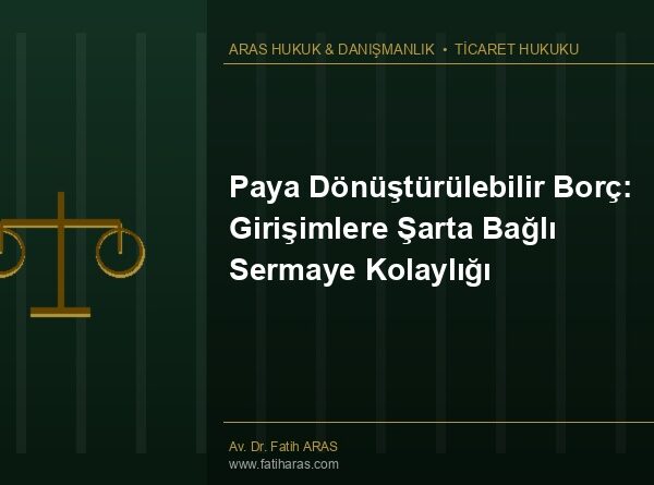 Paya Dönüştürülebilir Borç: Girişimlere Şarta Bağlı Sermaye Kolaylığı